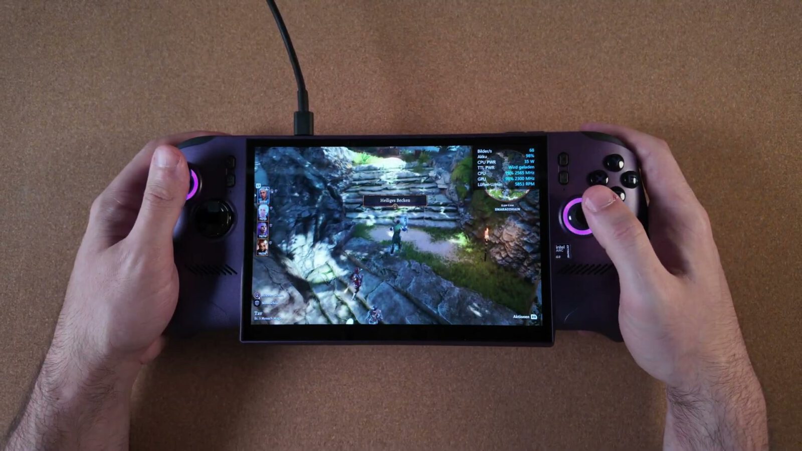 Baldurs Gate 3 auf dem MSI Claw 8 EX AI+