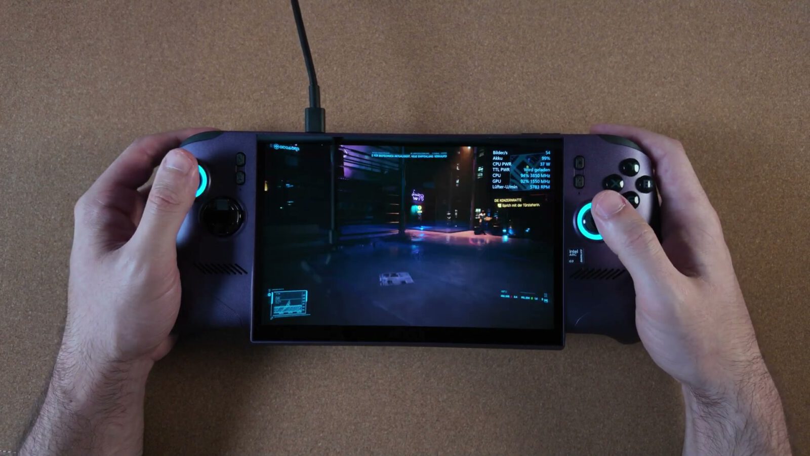 Cyberpunk 2077 auf dem MSI Claw 8 EX AI+