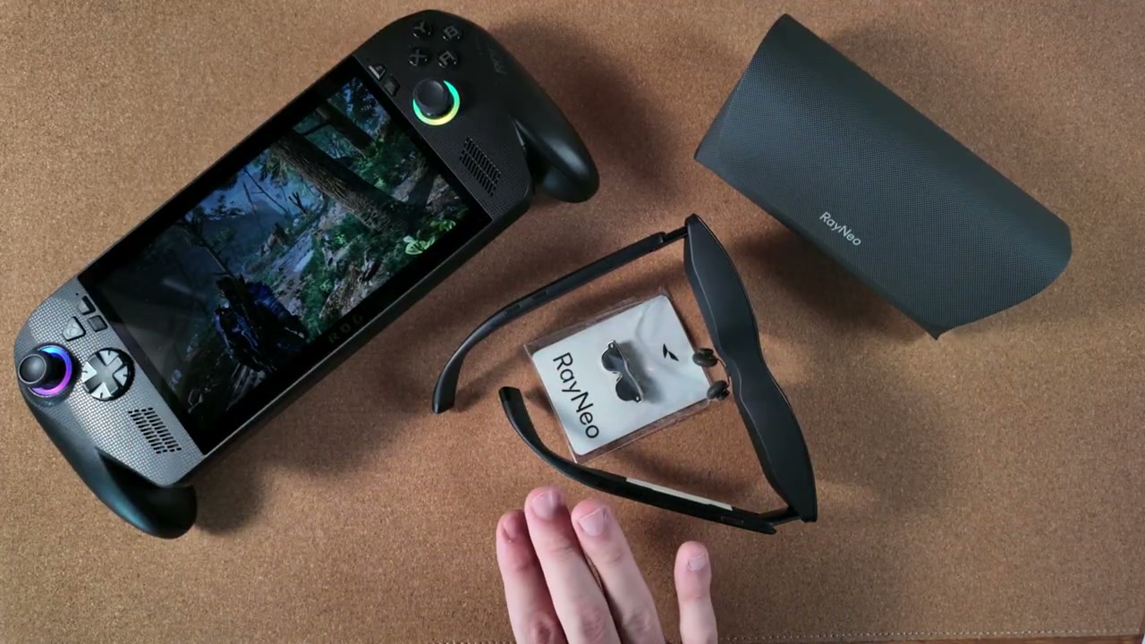 RayNeo GT neben einem Handheld