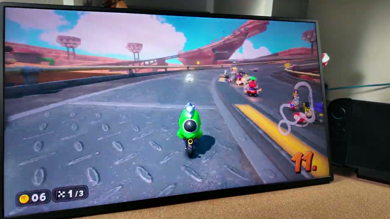 Mario Kart World mit 120 Hz an der Antank S3 Pro
