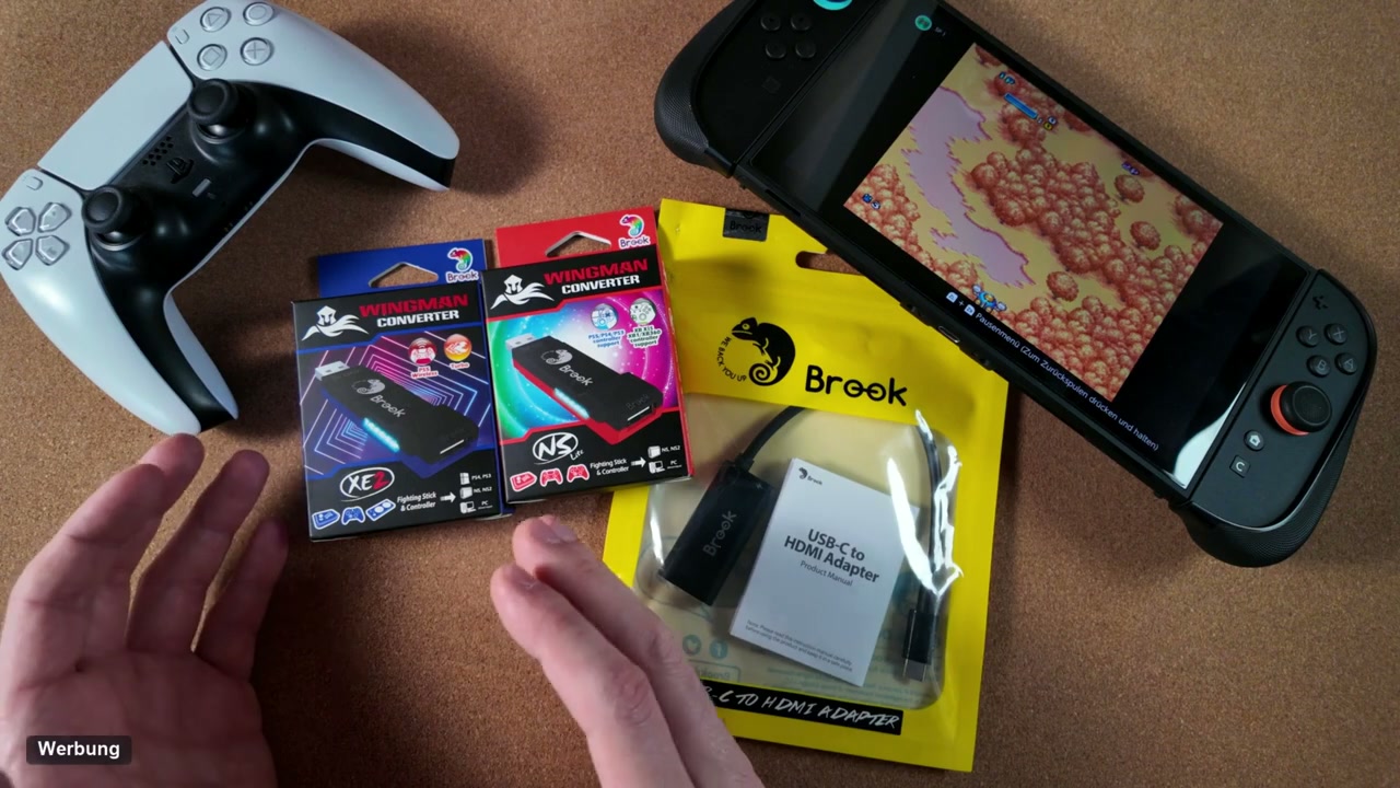 Brook Wingman NS Lite, Wingman XE2 und USB-C-auf-HDMI-Adapter