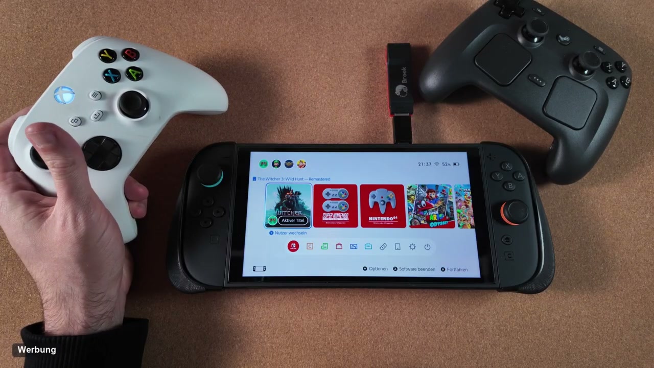 Xbox-Controller am Brook Wingman NS Lite