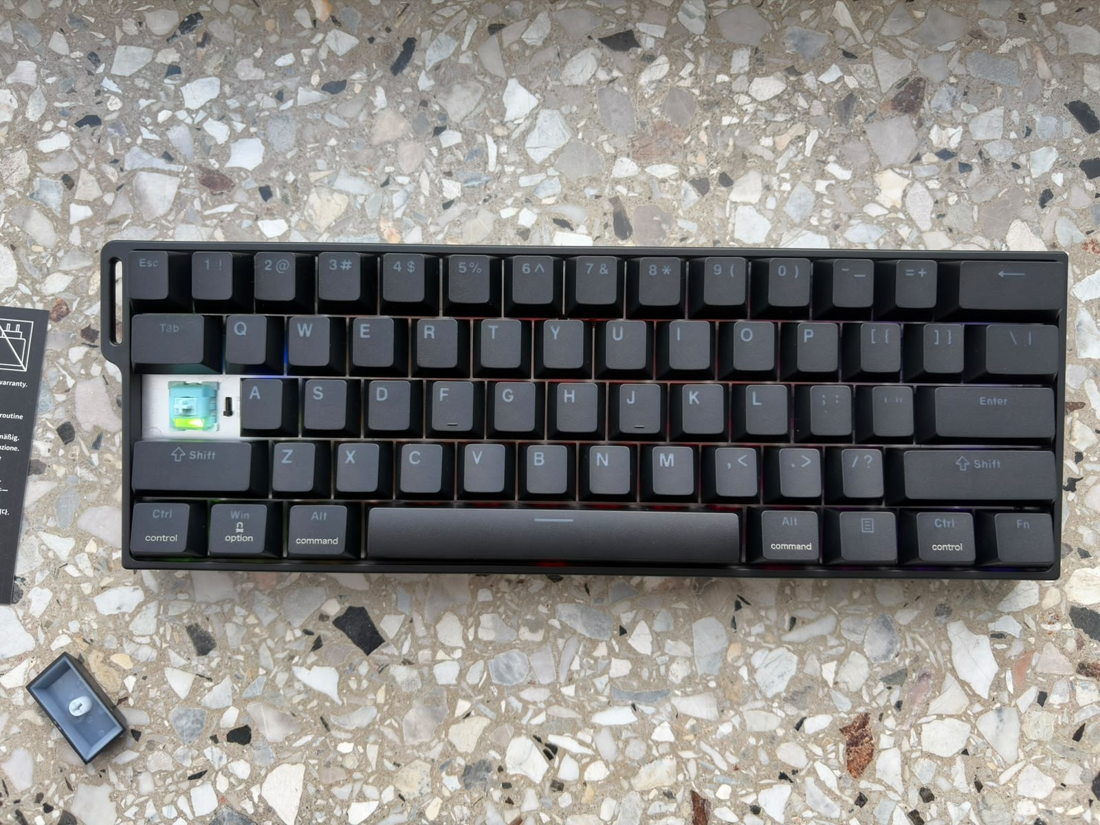 RGB-Beleuchtung der Epomaker HE60 in Schwarz