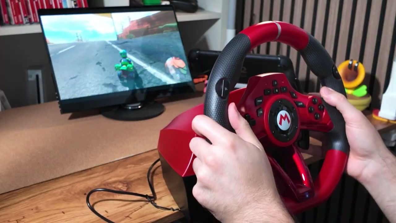 Lenken in Mario Kart World mit dem HORI-Lenkrad