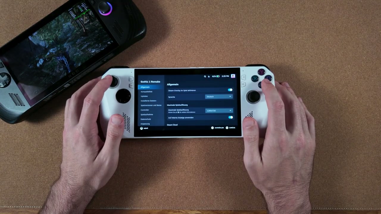 Spieleinstellungen unter SteamOS auf dem ROG Ally
